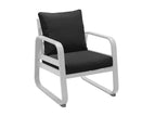 Châssis blanc / assise chiné gris