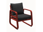 Châssis rouge / assise chiné gris