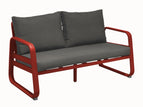 Châssis rouge / assise chiné gris