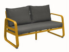 Châssis miel / assise chiné gris