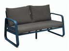 Châssis bleu / assise chiné gris