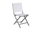 Châssis gris / Assise chiné blanc