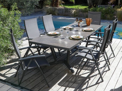 Table Vita 180/240 cm, plateau à lames Fundermax®