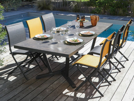 Table Vita 180/240 cm, plateau à lames Fundermax®