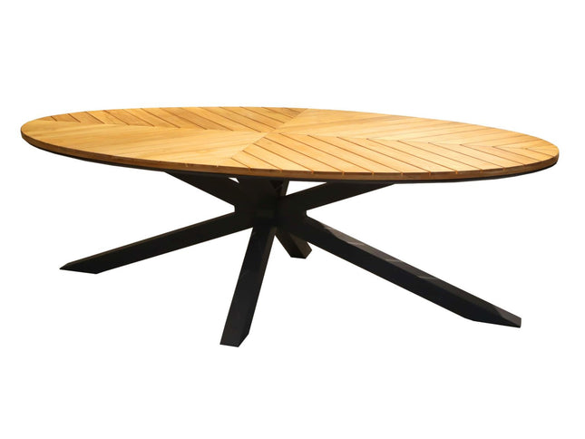 Table ovale Ferrone 240 cm, plateau Teck FSC®